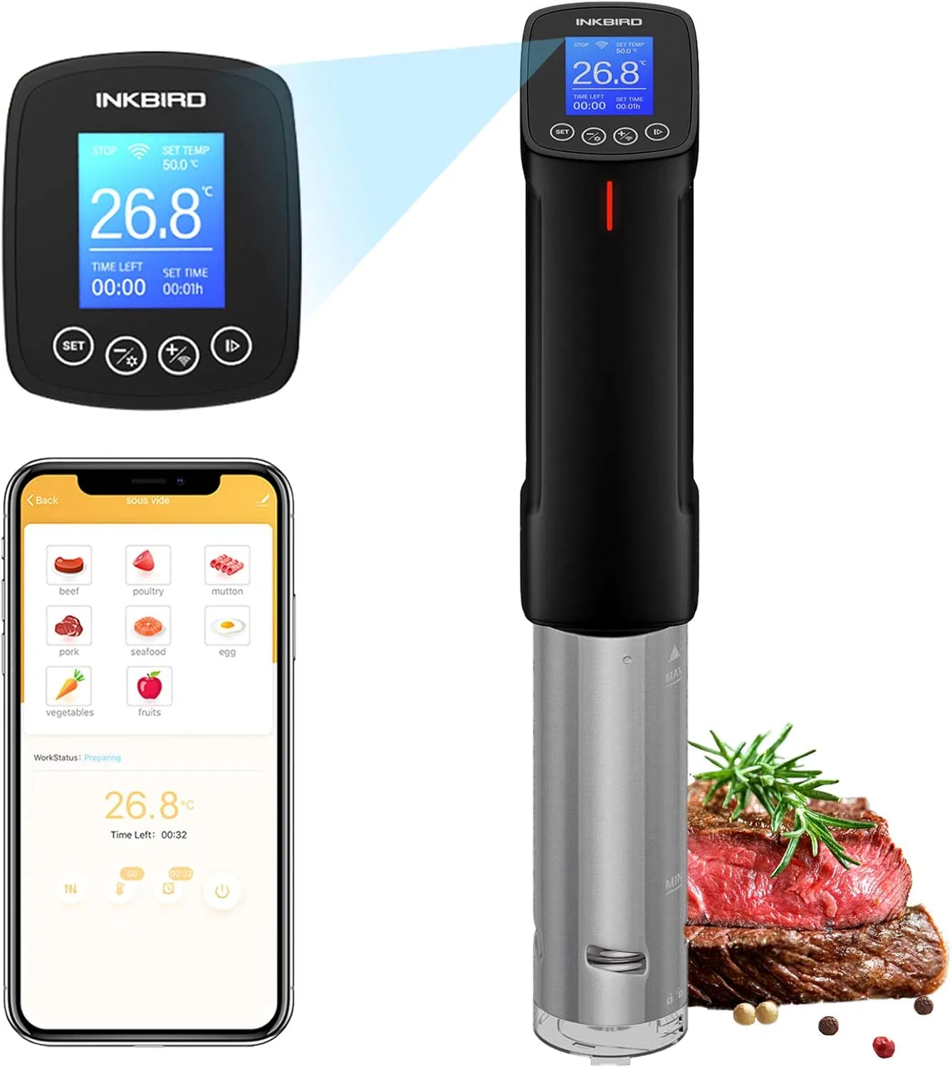 Inkbird Isv-100W APP Control Easy to Use Sous Vide Cooker