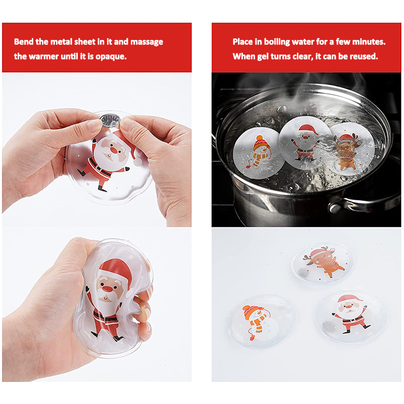 PVC Christmas Reusable Instant Magic Click Coin Activated Gel Heat Pack Warming Hot Pack Portable Hand Warmer