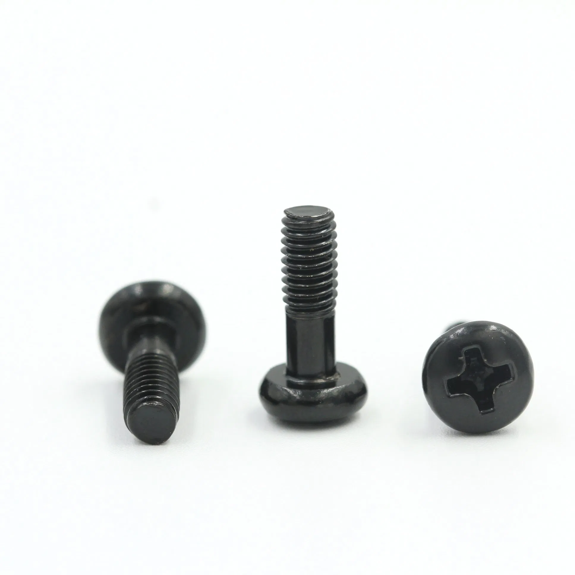 Factory Customization Black Oxide Stainless Steel Partially Threaded Phillips Pan Head Machine Captive Screws