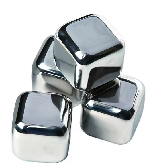 Best Partner for Whiskey Stones Stainless Steel Shaped Whiskey Stones Set of 6 Personalized Ice Stones Metal Ice Cubes