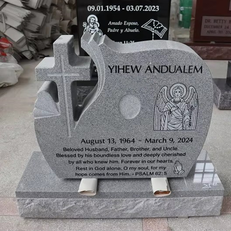 Modern Cross Design G633 Greg Granite Headstone Cemetery Memorial Momument