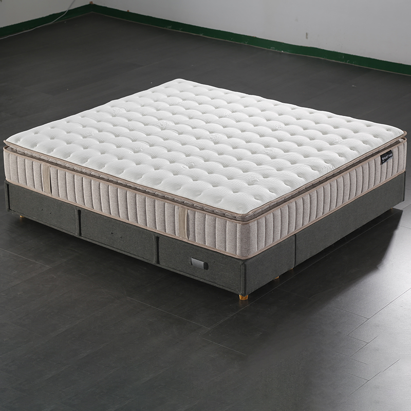 OEM Luxury Pillow Top Hotel King Queen Size Bed Sponge Memory Foam Roll up in a Box Pocket Spring Mattress