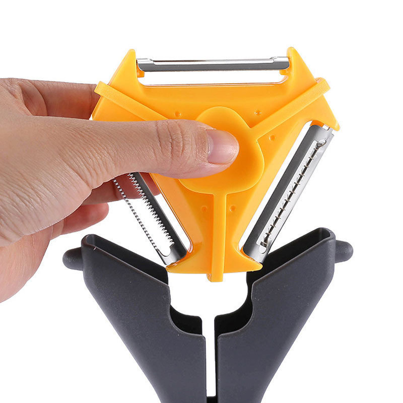 Stainless Steel Rotating Peeler Fruit Vegetable 3 in 1 Vegetable Kitchen Serrated for Potato Carrot Tomato Kiwi Cucumber Bl21010
