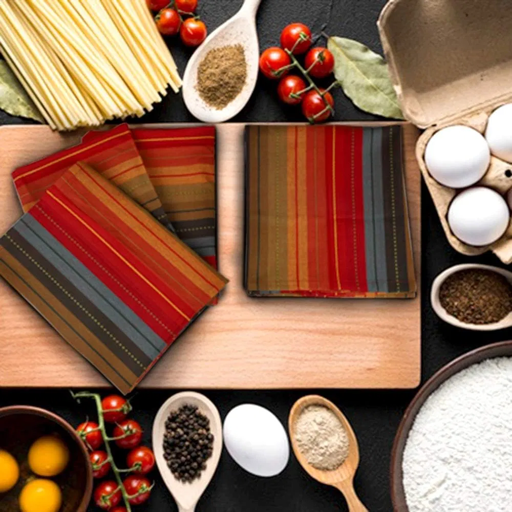 Urban Villa Kitchen Towels Cuisine Stripes 100% Cotton Absorbent Dish Towels Tea Towels