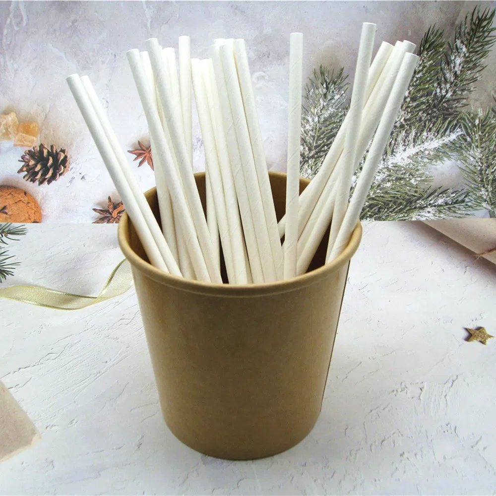 Disposable Paper Drinking Straws with White Color