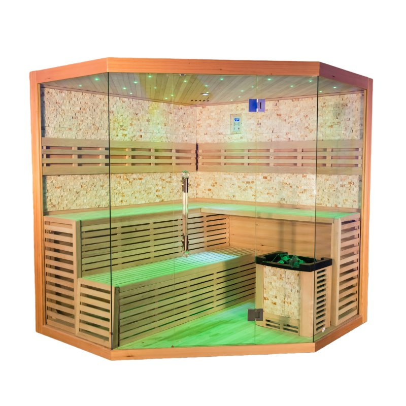 Семейная уличная сауна с душем из натурального дерева