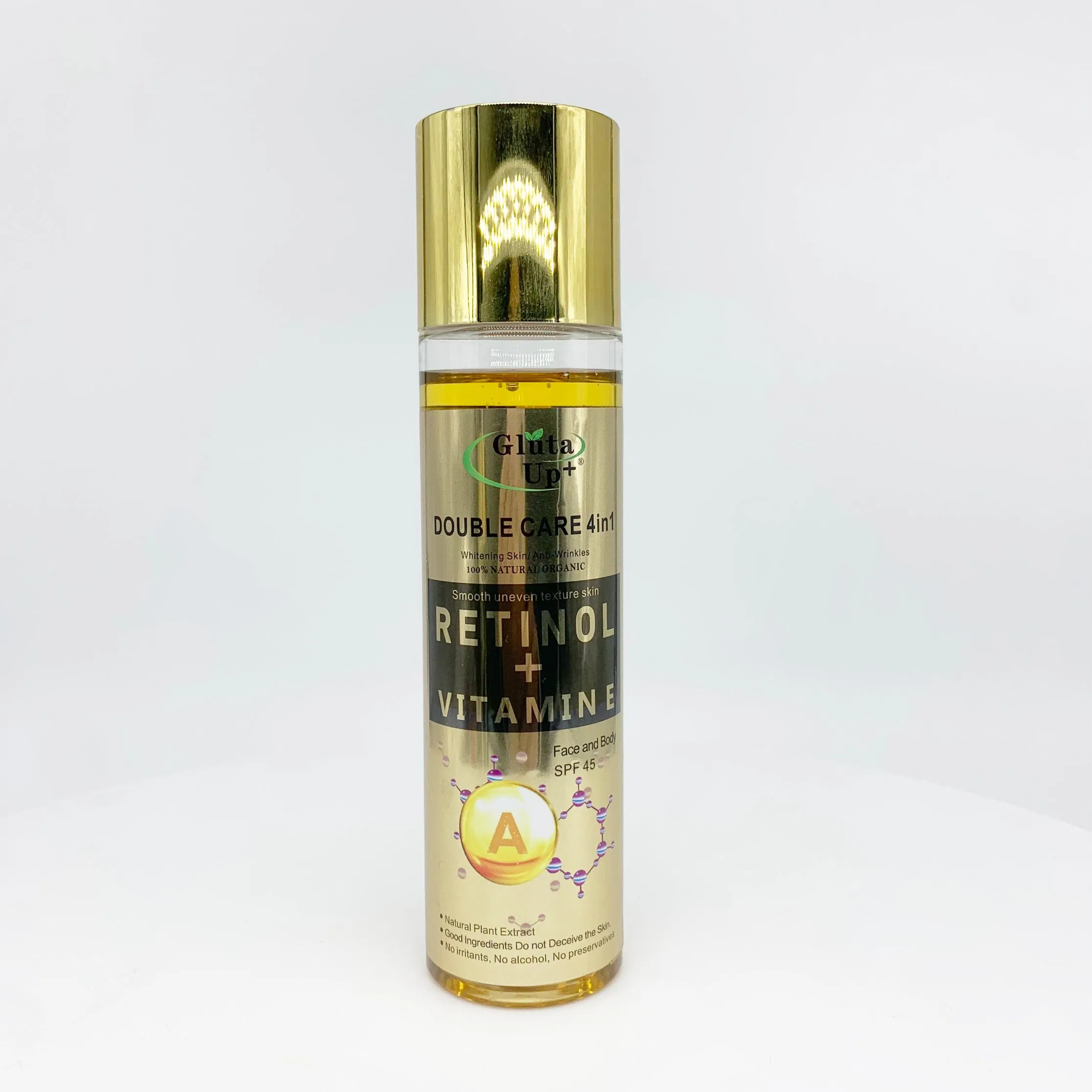 OEM Retinol +Ve Gluta up Double Care 4in1 Vitamin C Kojic Acid Skin Care Natural Plant Extract 200ml Essential Oil