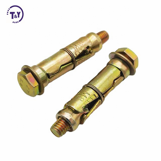 Yellow Zinc Plated 3PCS/4 PCS Shields Shark Fin Expansion Sleeve Set Anchor Bolt