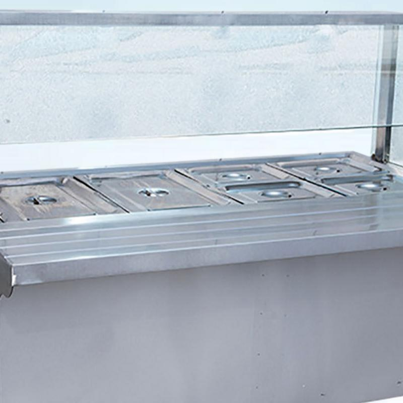 Hotel Restaurant Catering Kitchen Equipment Food Insulation Buffet Soup Food Warmer Style Electric Bain Marie with Glass Video Insulation Table