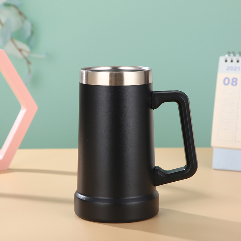 Handgrip Beer Mug 24oz Adventure Big Hand Grip Custom Copo Termico Double Wall Stainless Steel Coffee Cup with Handle