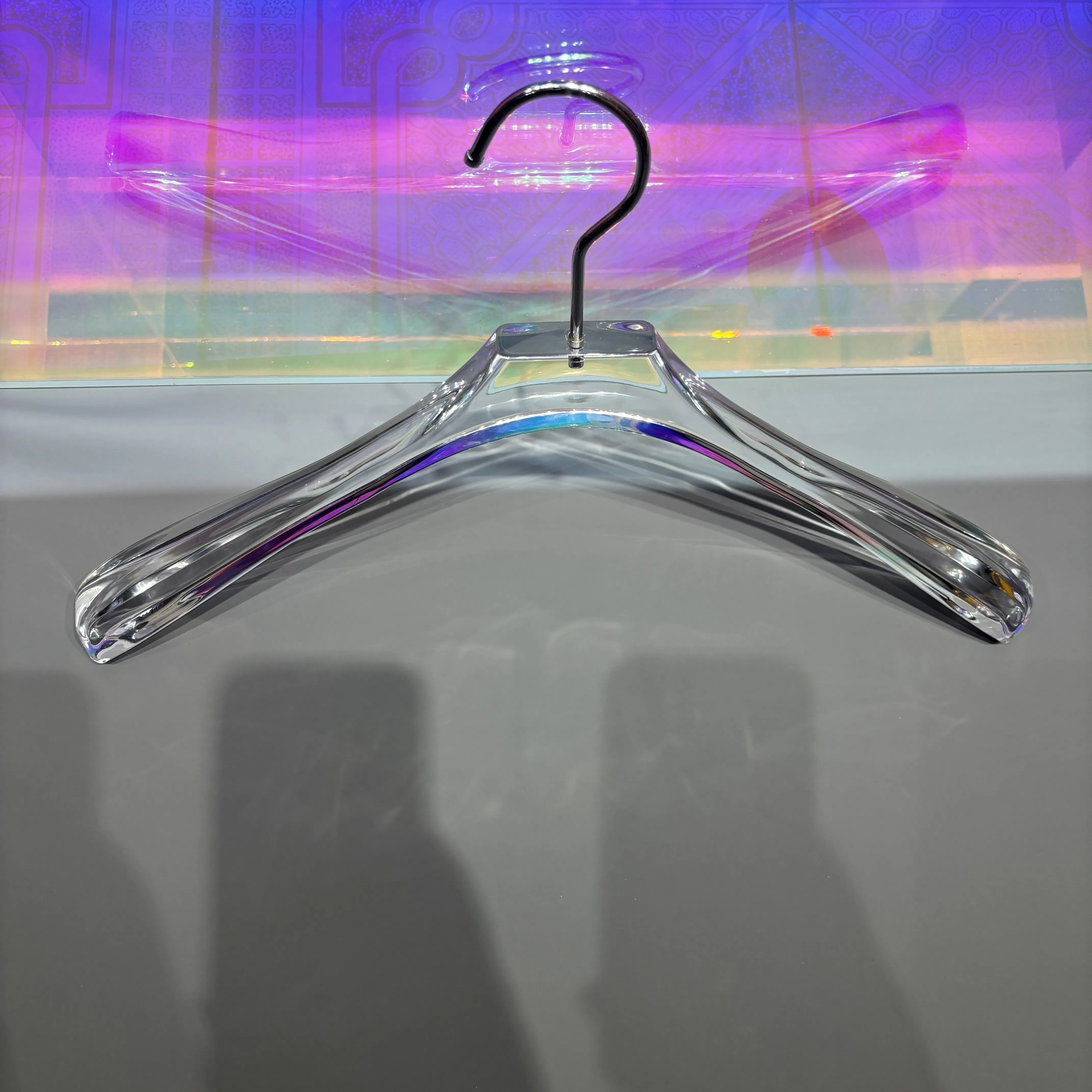 Premium Clear Acrylic Clothes Hanger with Customizable Color Options
