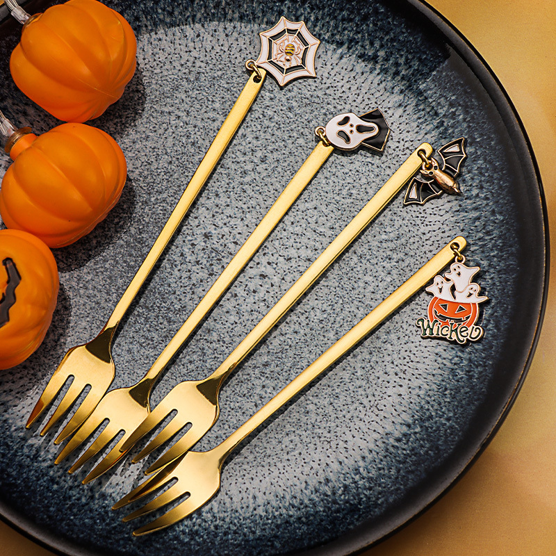 Halloween Gift Creative Funny Dinnerware Stainless Steel Spoon and Fork