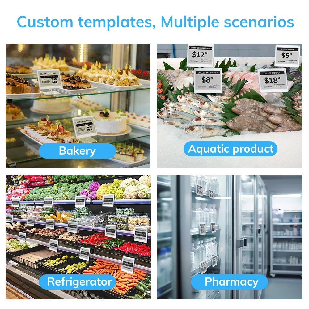 4.2-Inch High-Resolution NFC & WiFi E-Ink ESL Tag - Wireless Electronic Shelf Label Solution for Supermarkets