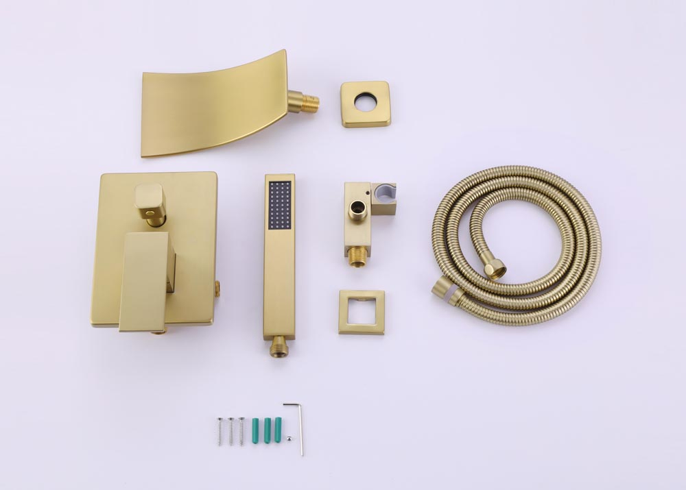 Factory Direct Sale Customized Wall Mounted Bathtub Showers Faucets Gold Mixer System Shower Faucet
