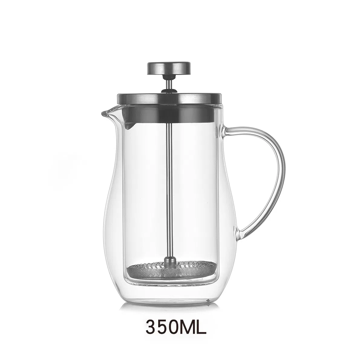 Clear and Amber Glass Coffee Pot with Stainless Steel Sieve