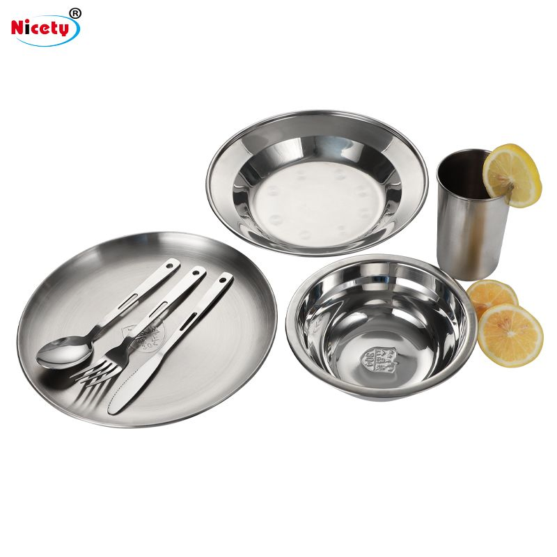 Kitchen Utensils Portable Folding Pot Combination Outdoor Camping Cookware Set Cookware Mess Kit