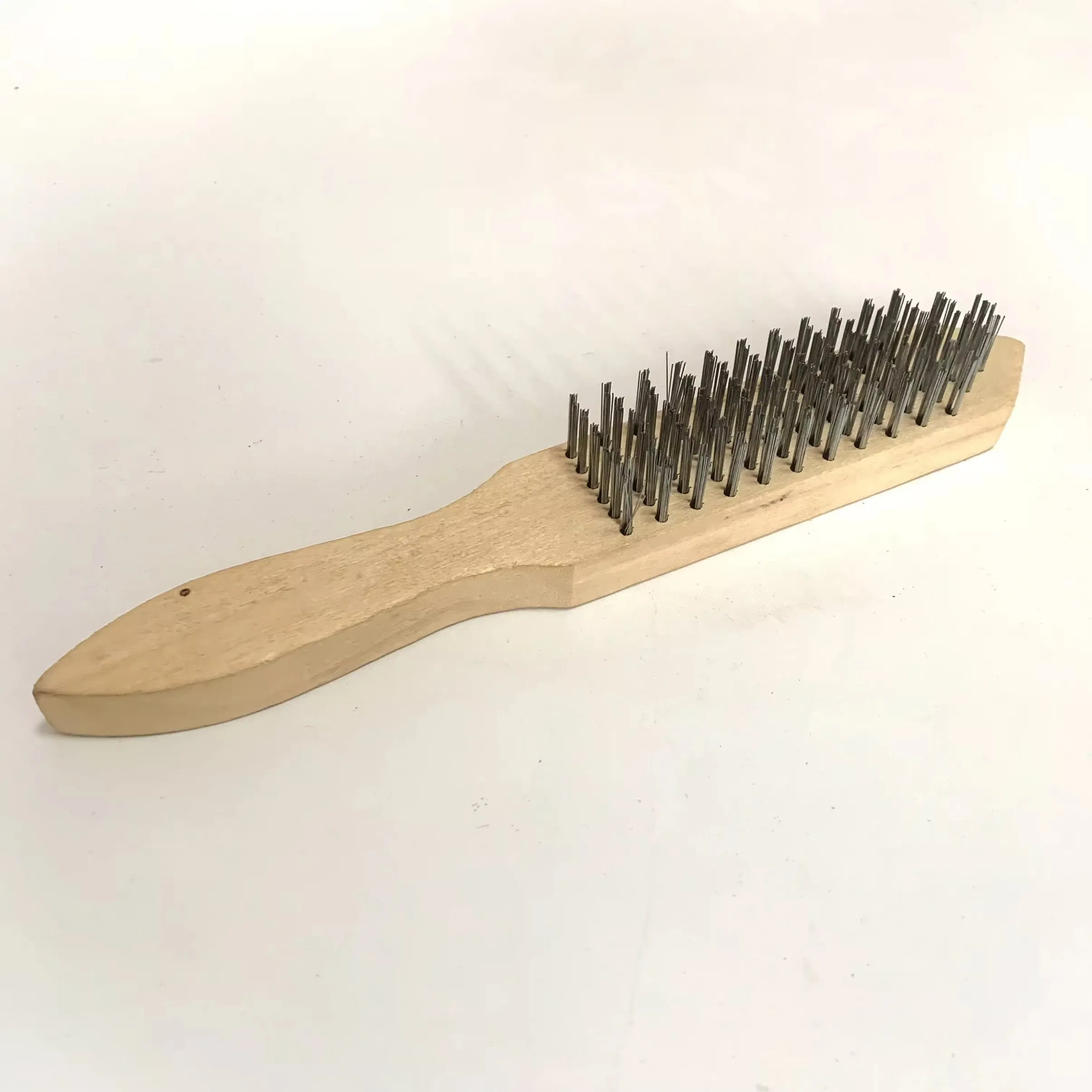 Heavy-Duty Steel Wire Scratch Brush with Wooden Handle