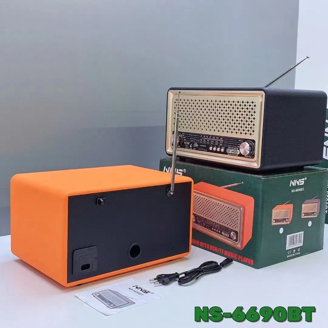Портативная радио-колонка NS-6690BT Vintage Wooden