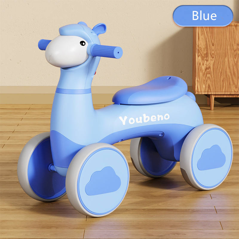 New Kids Sliding Bike Baby Scooter 1-3 Years Old Music Light Toddler Four-Wheeler Mute Balance Toy