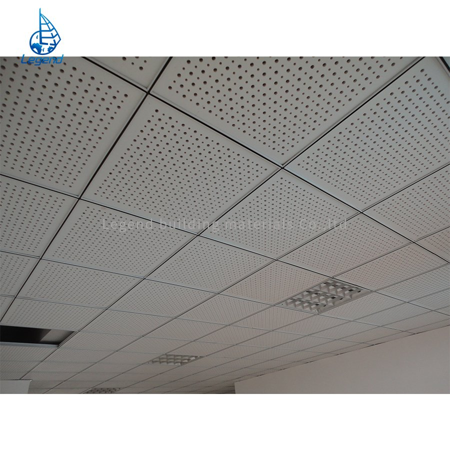 Factory Supply Decorative Building Material Fireproof Moistureproof Perforated Gypsum Ceiling