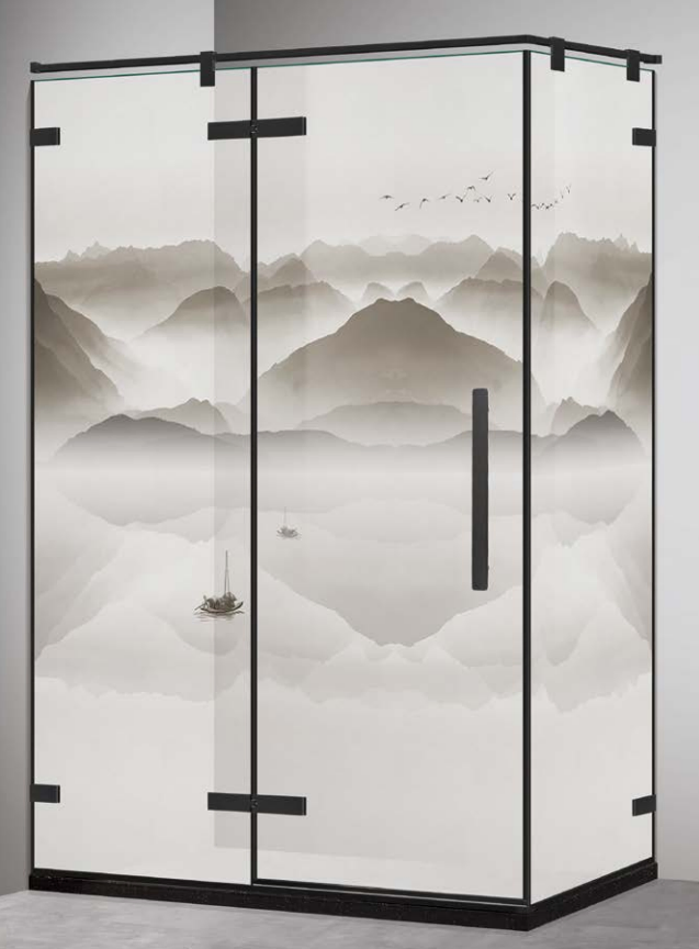 Elegant Bathroom Glass Shower Door with Distinctive Sliding Enclosure