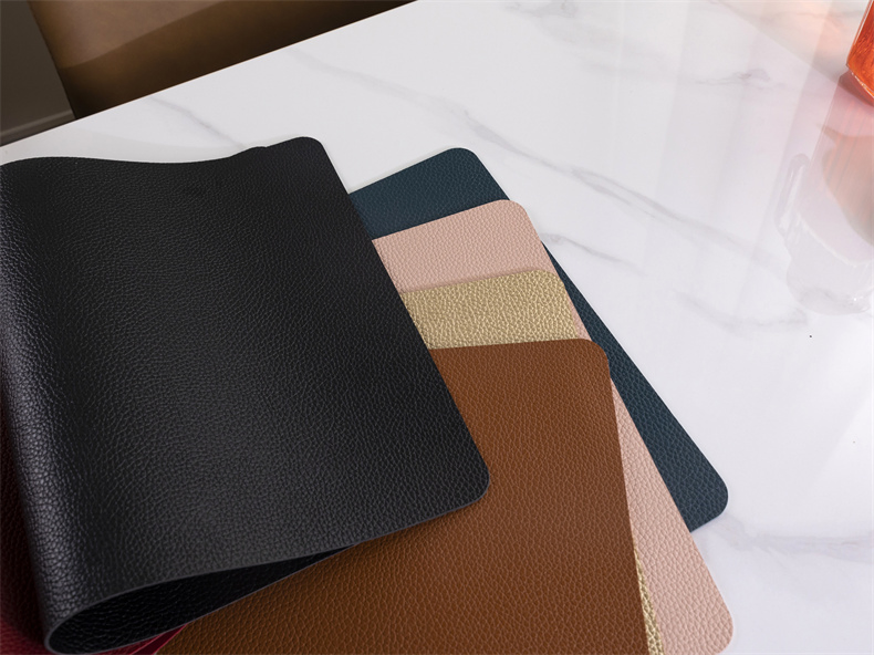 High Quality Waterproof PVC Leather Place Durable Plate Mats Dining Table Mats Faux Leather Dinner Plate Mat