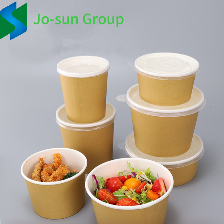 2024 Best-Selling White or Brown Kraft Paper Customized Bowl with Lid