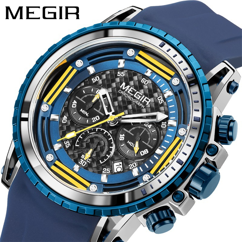Megair 2143 Men's Silicone Band Sports Fashionable Waterproof Men's Quartz Watch