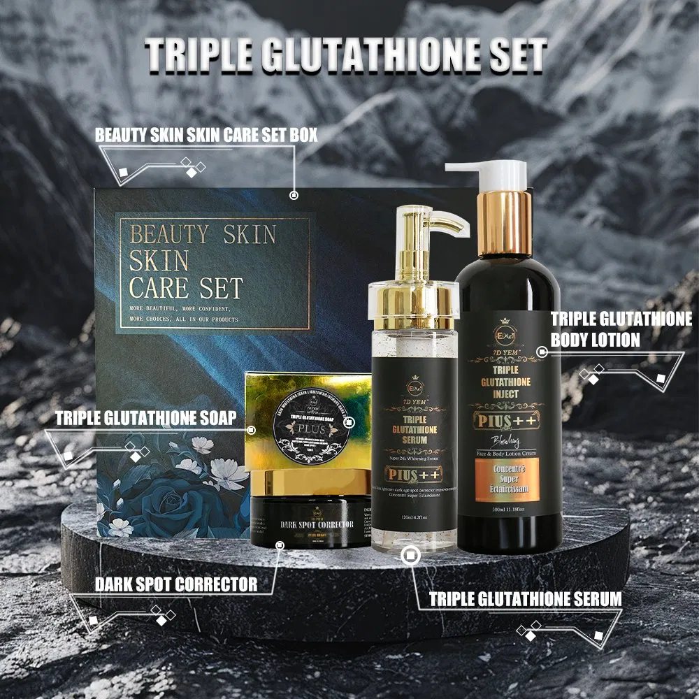 OEM Natural Organic Glutathione Vitamin C Serum Black Spot Face Cream Soap Glutathione Whitening Skincare Set