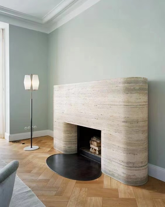 Natural Stone Calacatta Viola Art Deco Style Fireplace Living Room Indoor Wall Deco Big Mabrle Surround Fireplace Marble Fireplace