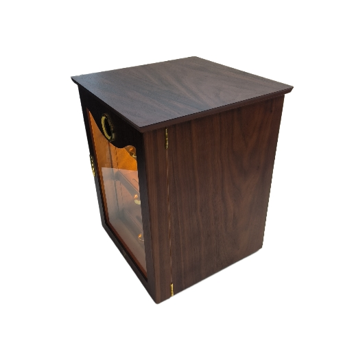 Handmade Custom Matte Paint Spanish Cedar Wood Gift Box with Lamp Cigar Moisturizing Box Inside