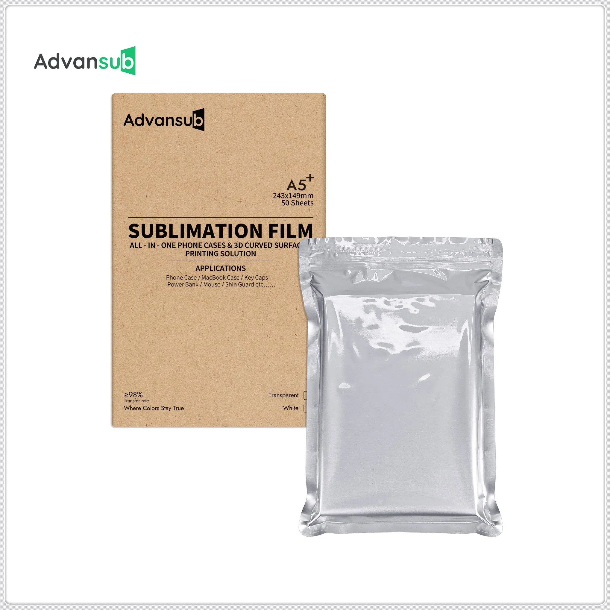 Premium 3D Sublimation Transfer Film A3/A4/A5 for Vacuum Machine PVC Film for Phone CAS