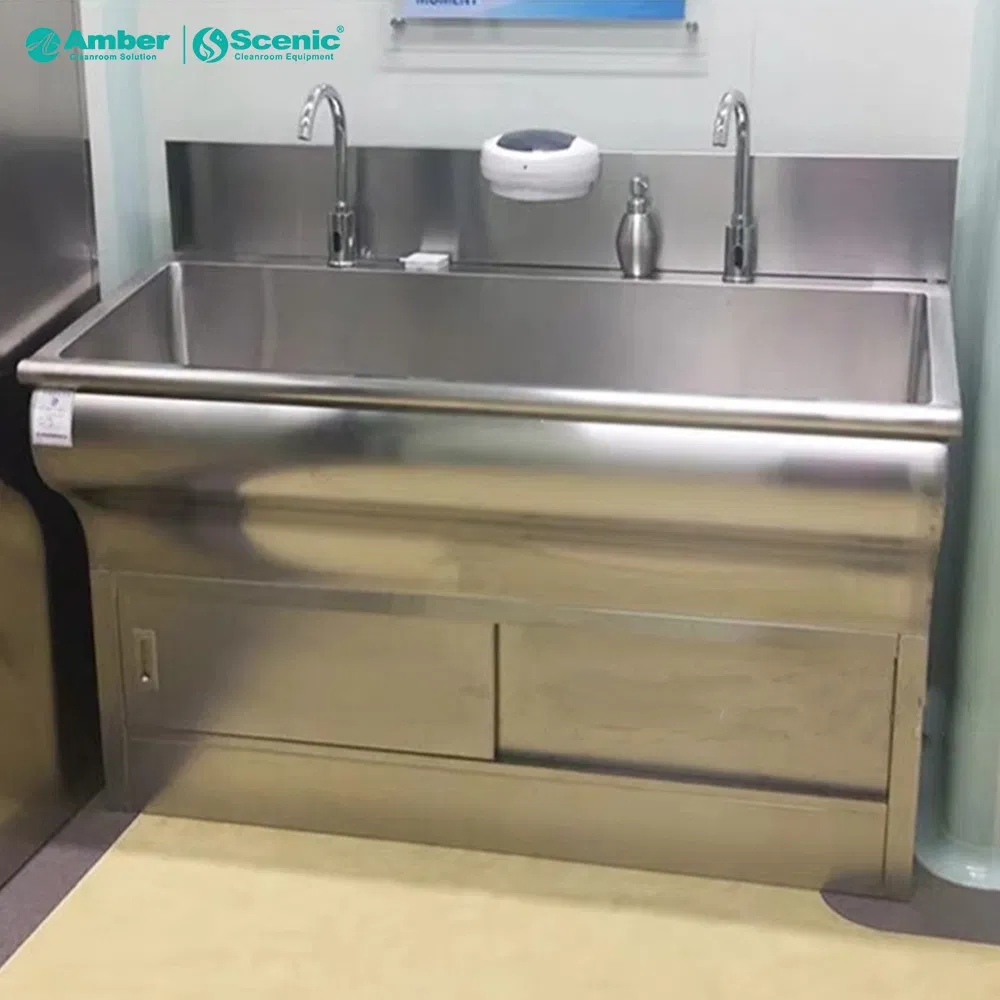 Cleanroom Hospital Stainless Steel 304 Wash Sink Anti-Microbial Wash Sink