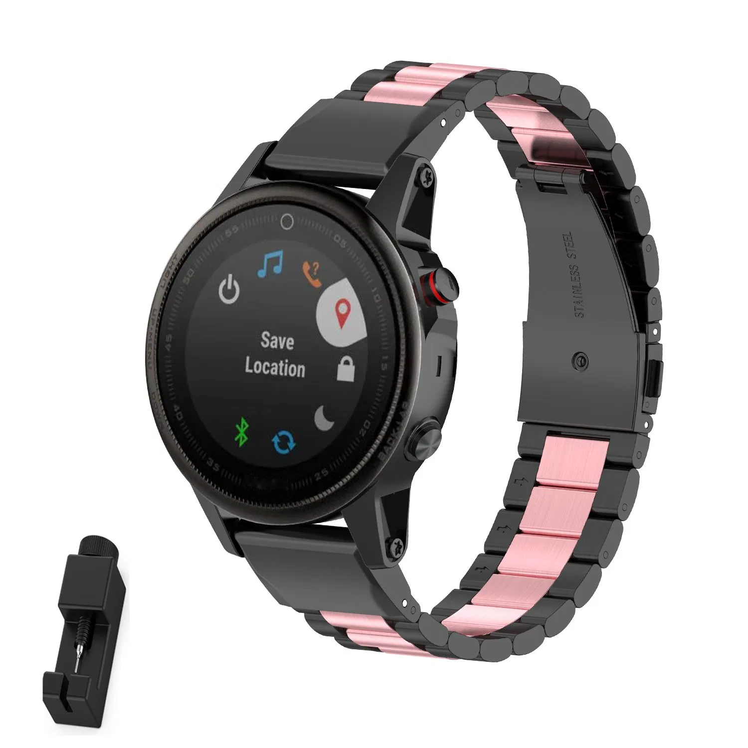 Stainless Steel Metal Replacement Wristband Strap for Garmin 7 7X 7s 6 6X 6s 5 5s 5X Plus 3 Hr 20 22 26mm