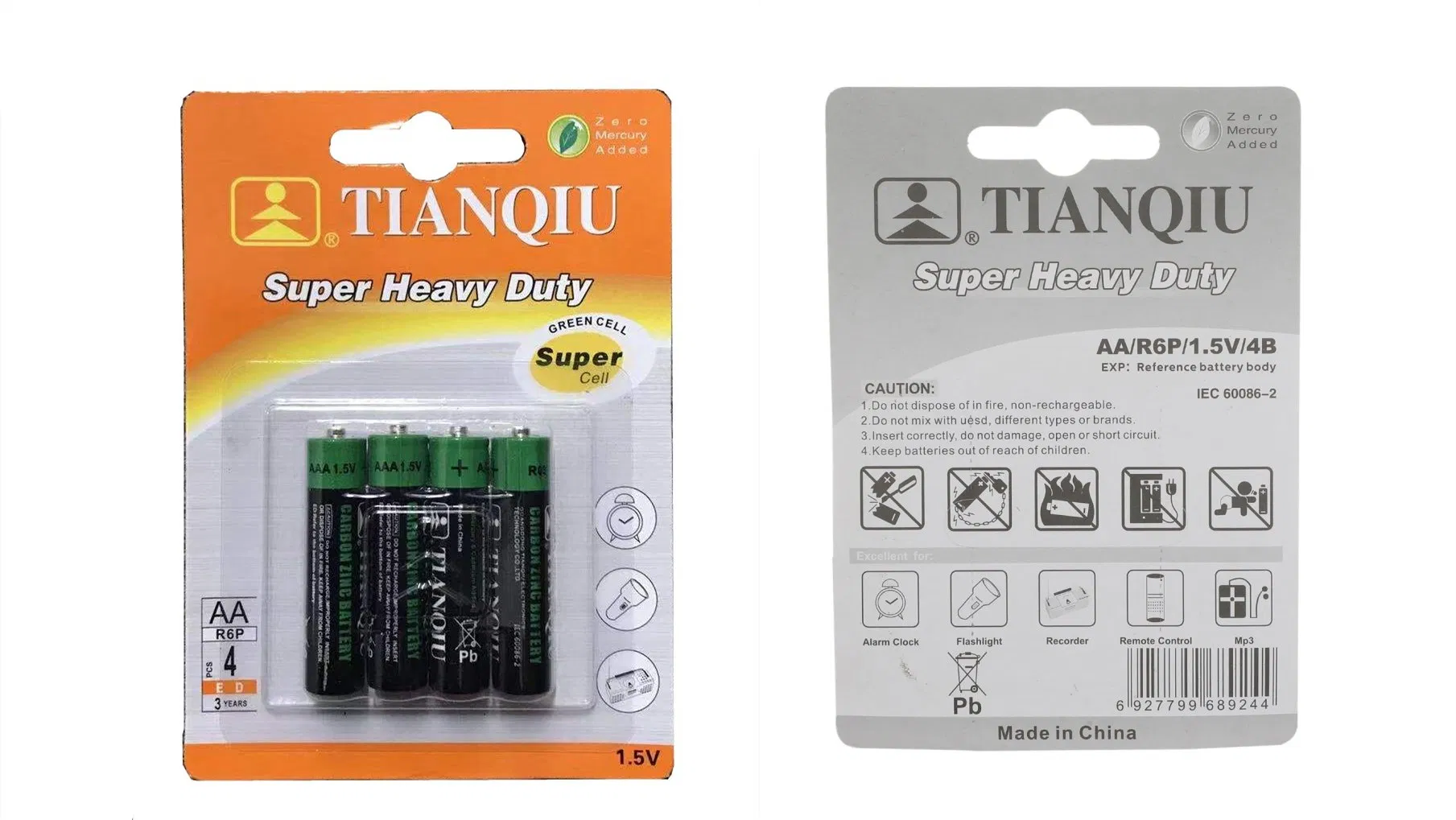 Tianqiu R03 Zinc Dry Battery AAA Heavy Duty 1.5V Cell Battery OEM