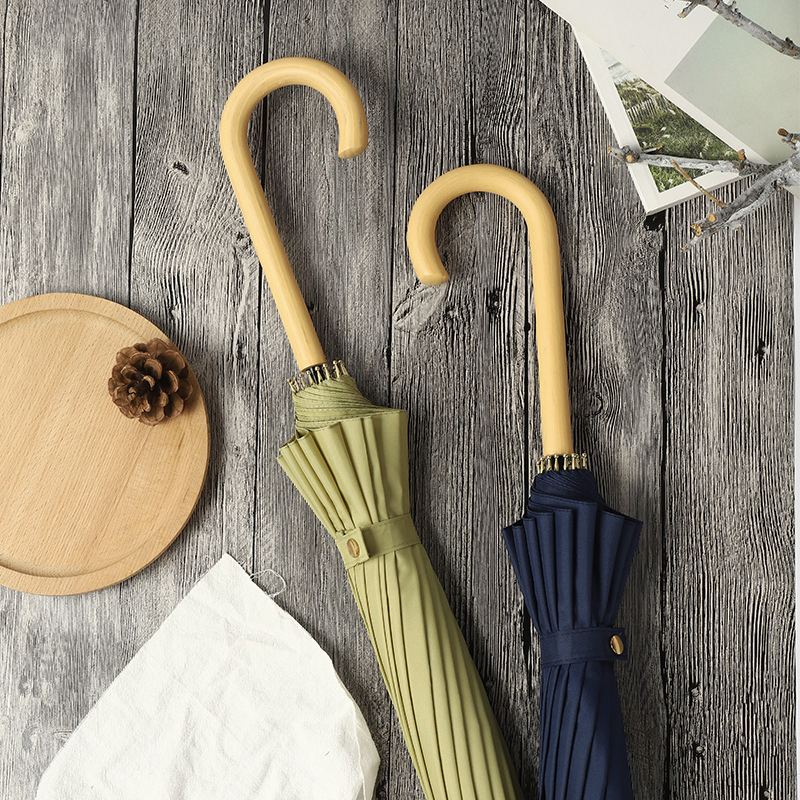 Зонт с деревянной ручкой под логотип