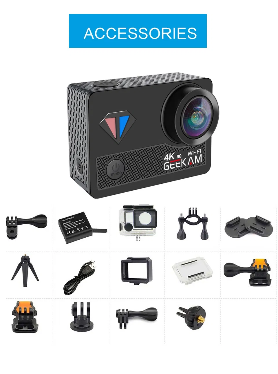 T1 Action 4K HD Waterproof Video Hidden Sport Cam Action Digital Camera