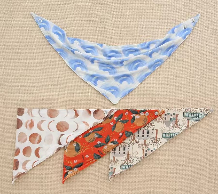Infant Toddler Feeding Bib Super Soft Knitted Cute Triangular Baby Bibs