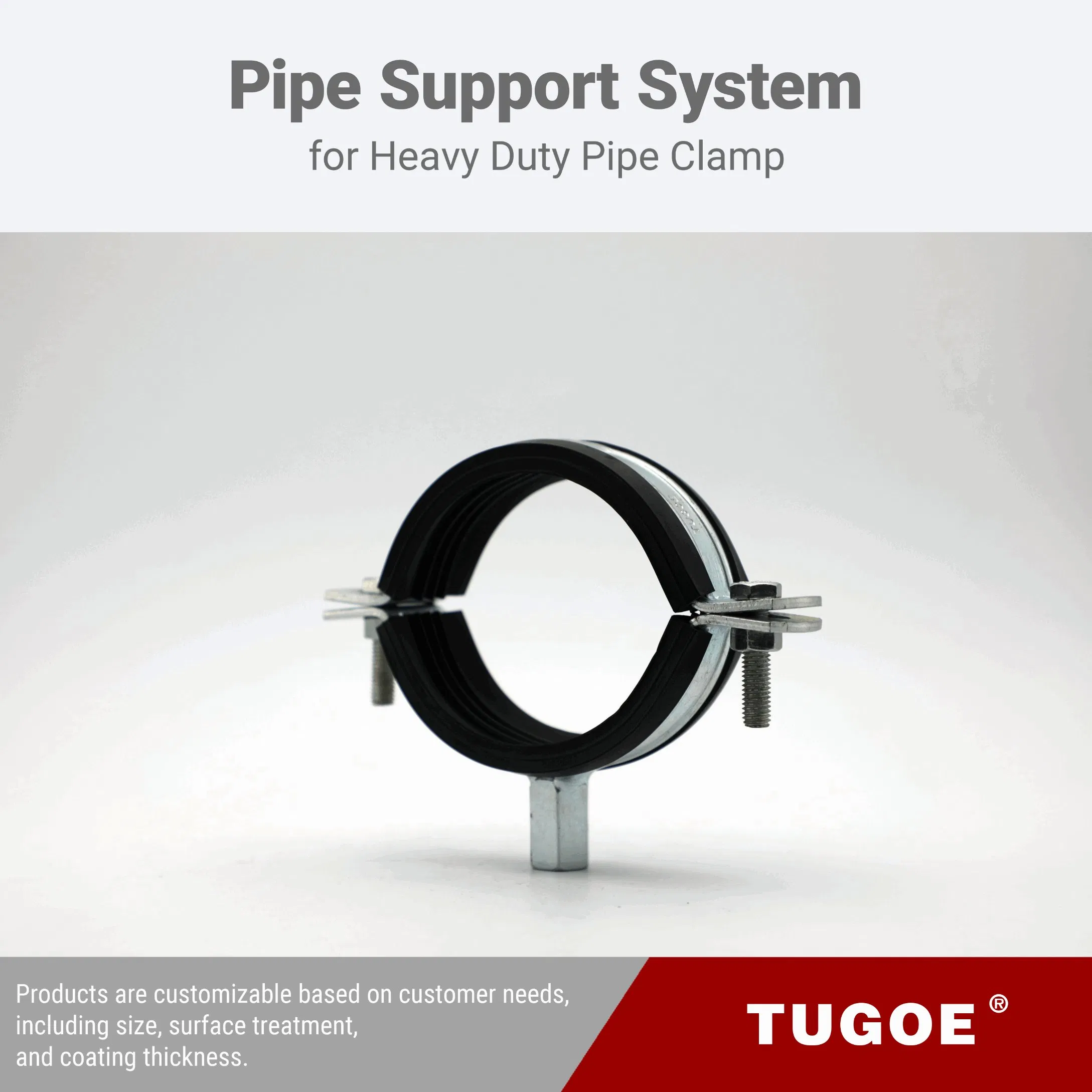 Factory Galvanizing 1-1/4" Heavy Duty Pipe Supporting Electricity Pipe Clamp with Rubber