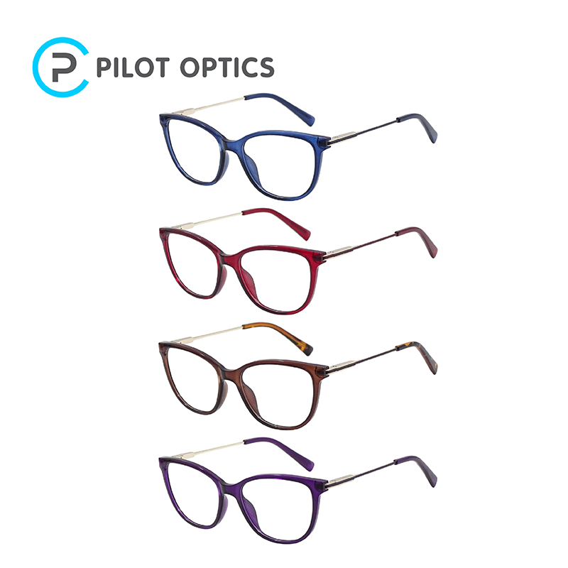 Pilot Optics Fashion Design Tr90 Computer Eye Glasses Frame Anti Blue Light Glasses Optical Frames