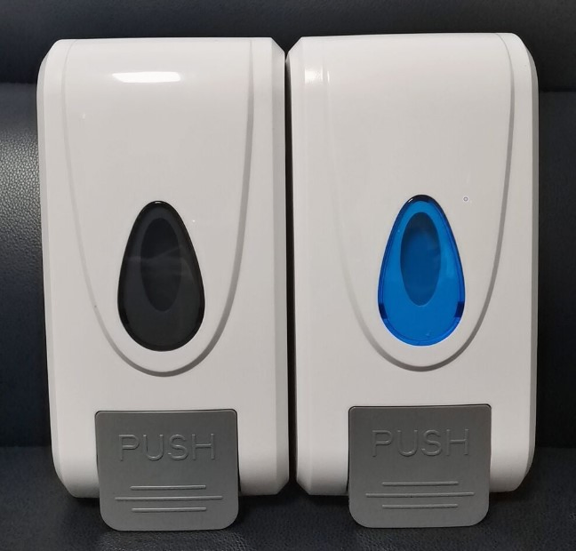 Wall Mount Soap Dispenser with Hand Sanitizer for Hotel Toilet Room Using