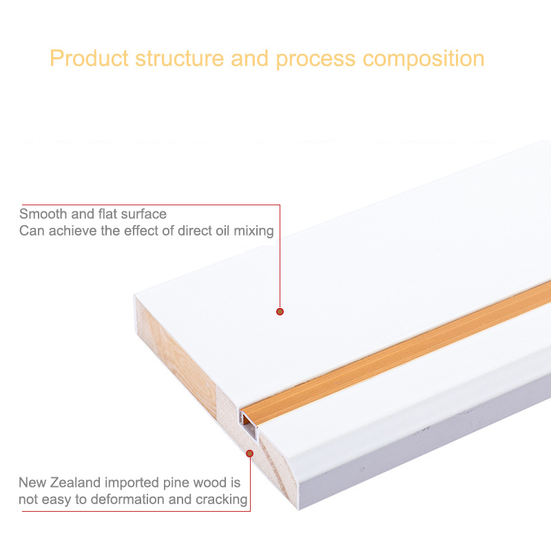 Wholesale 8cm Metal Strips Pine Wood Skirting Board Flooring Accessories Type MDF Skirting Board