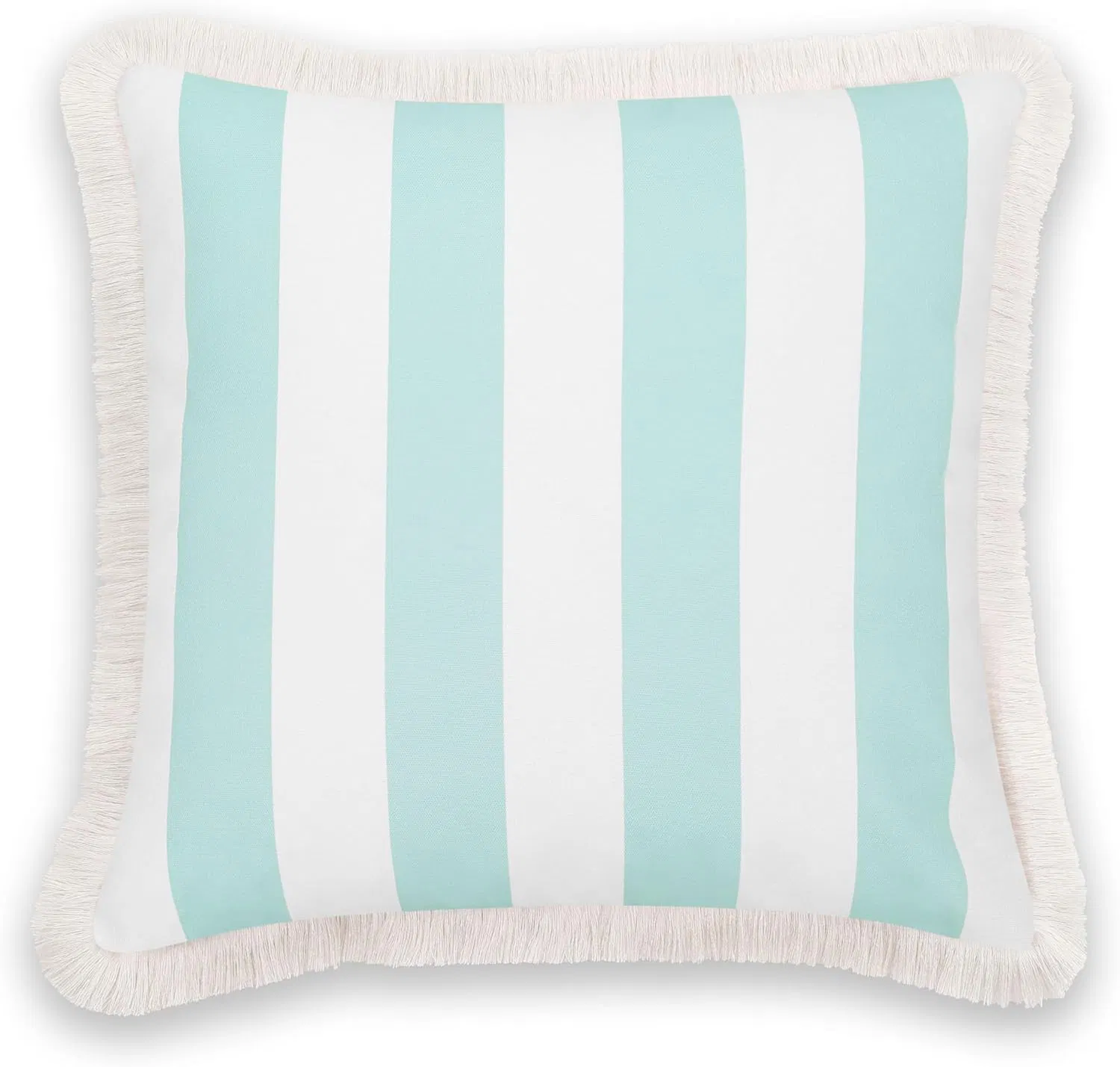 Premium Coastal Striped Pillow Cover with Tassels for Indoor and Patio Use