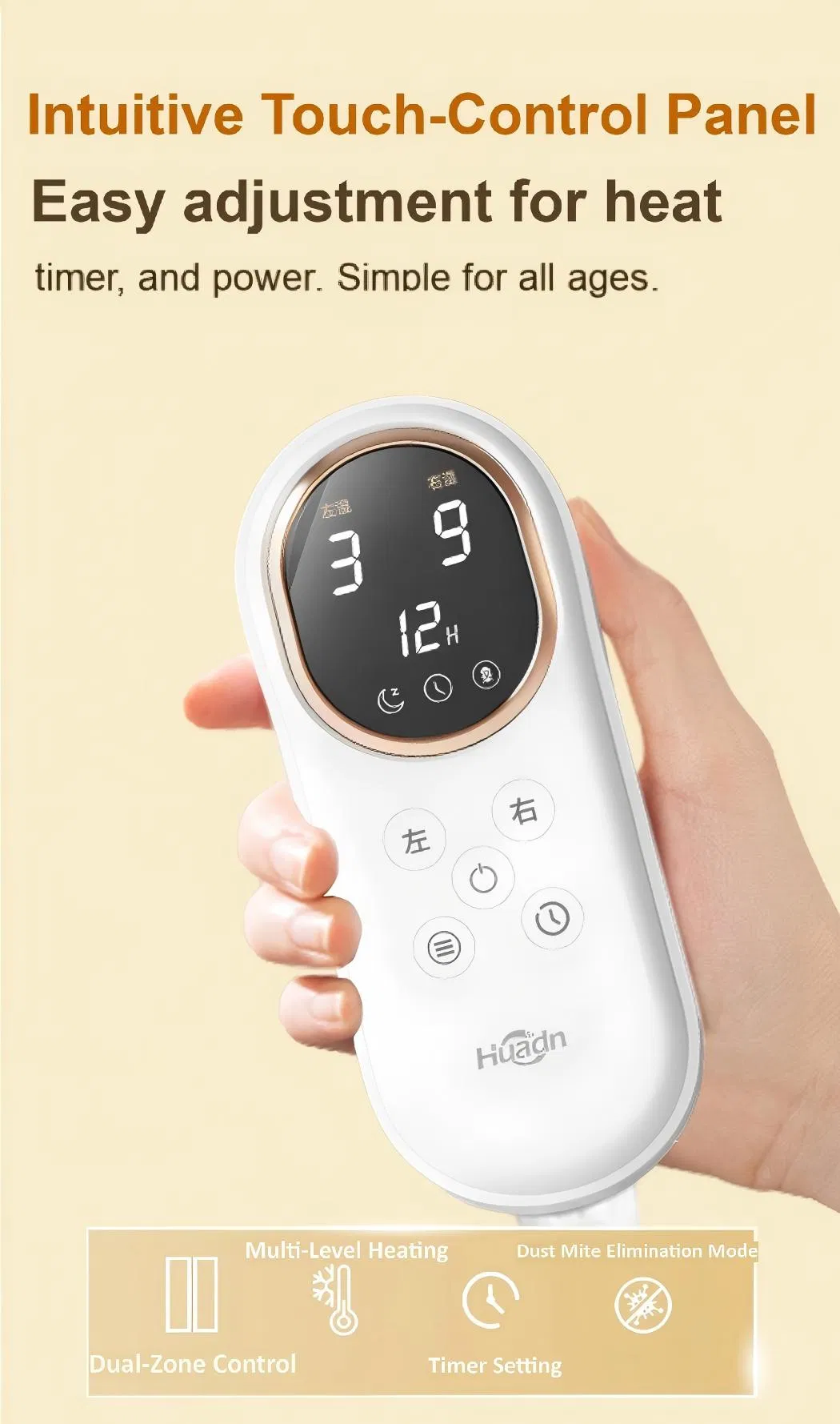 Regular Electric Mattress Heater Soft and Comfortable Electric Heated Blanket with Overheat Protection Stay Warm at Home Manta Electrica