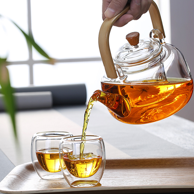 Wholesale Customized Classic Square Glass Teapot Kettle Set
