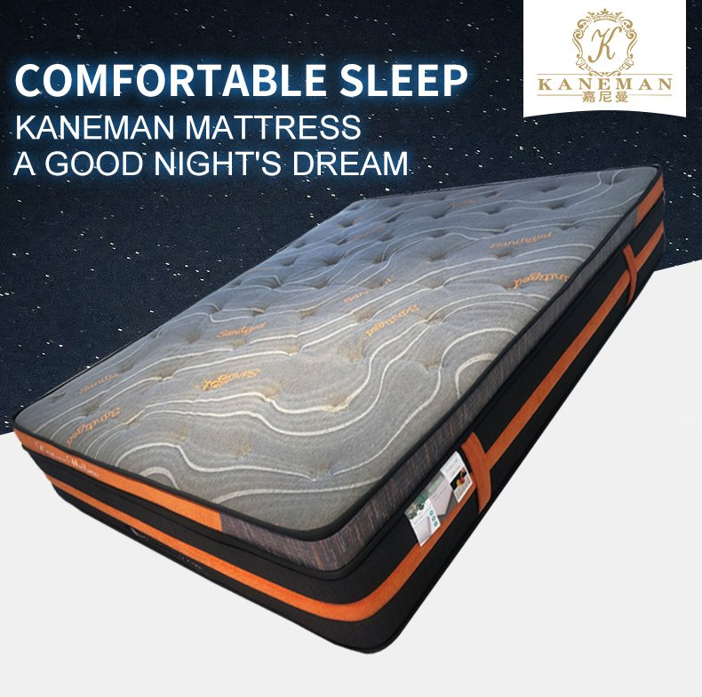 Colchon 34cm Anti-Mite Comfortable Fabric Vacuum Roll up Pocket Spring Mattress in a Box