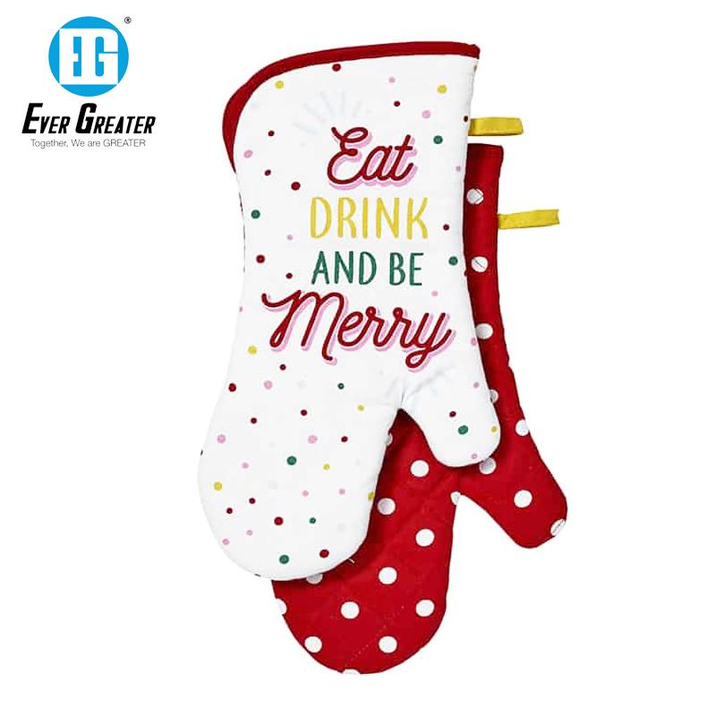 Custom Print Premium Oven Mitts Cotton Oven Mitts for Kitchen Personalized Heat Resistant Cooking Gloves