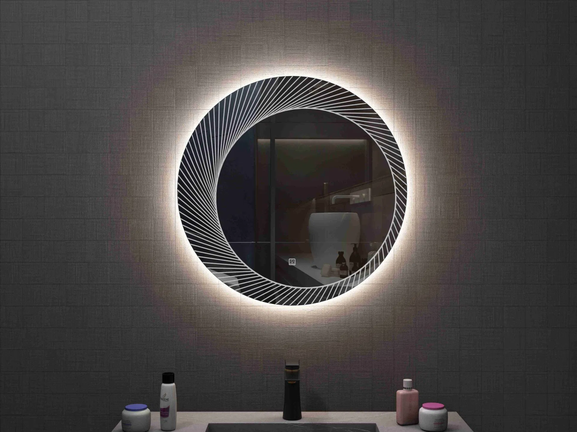 Круглое светодиодное зеркало для ванной 60 см