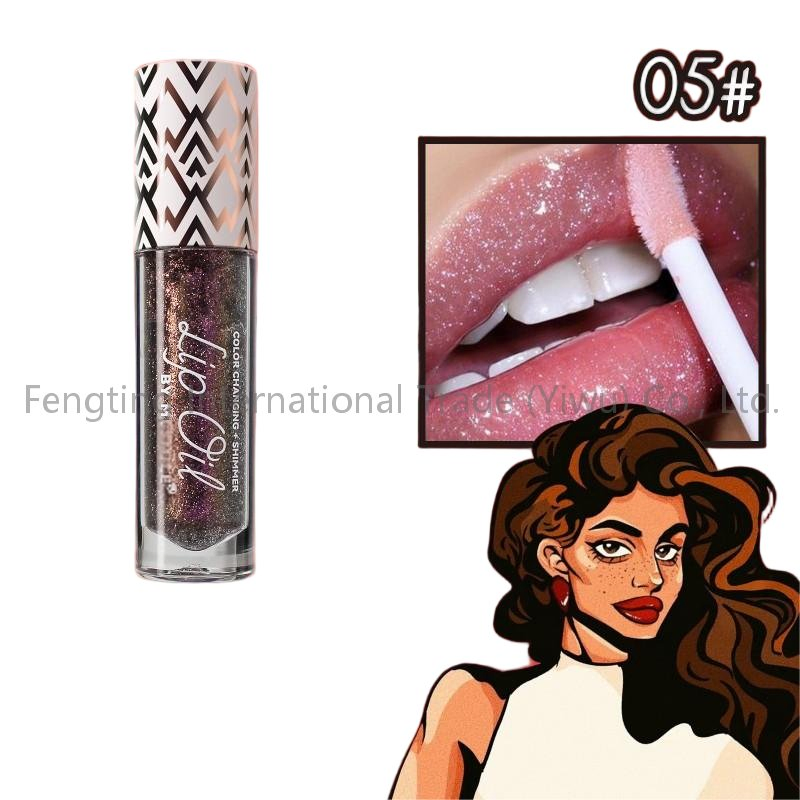 Hot Selling Lips Makeup Glitter Shimmer Shiny Lipgloss Color Changing Lip Oil