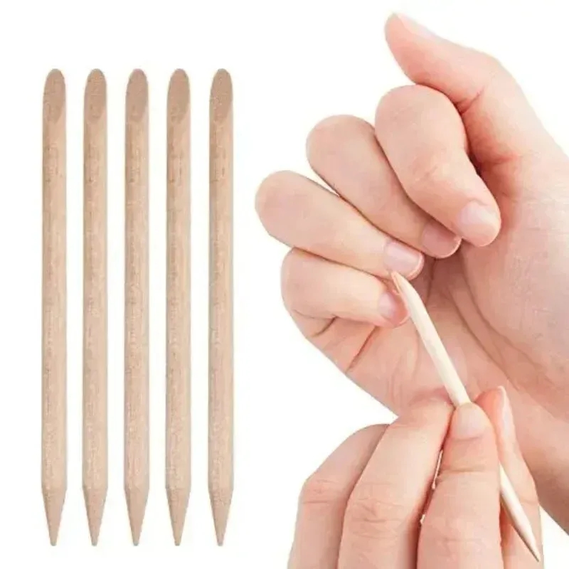 Professional Portable Wooden Nail Cuticle Pusher Art Stickers